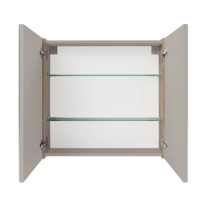Offener Fackelmann Spiegelschrank Compact Line, 70 cm, Sonoma Eiche mit Glasböden.