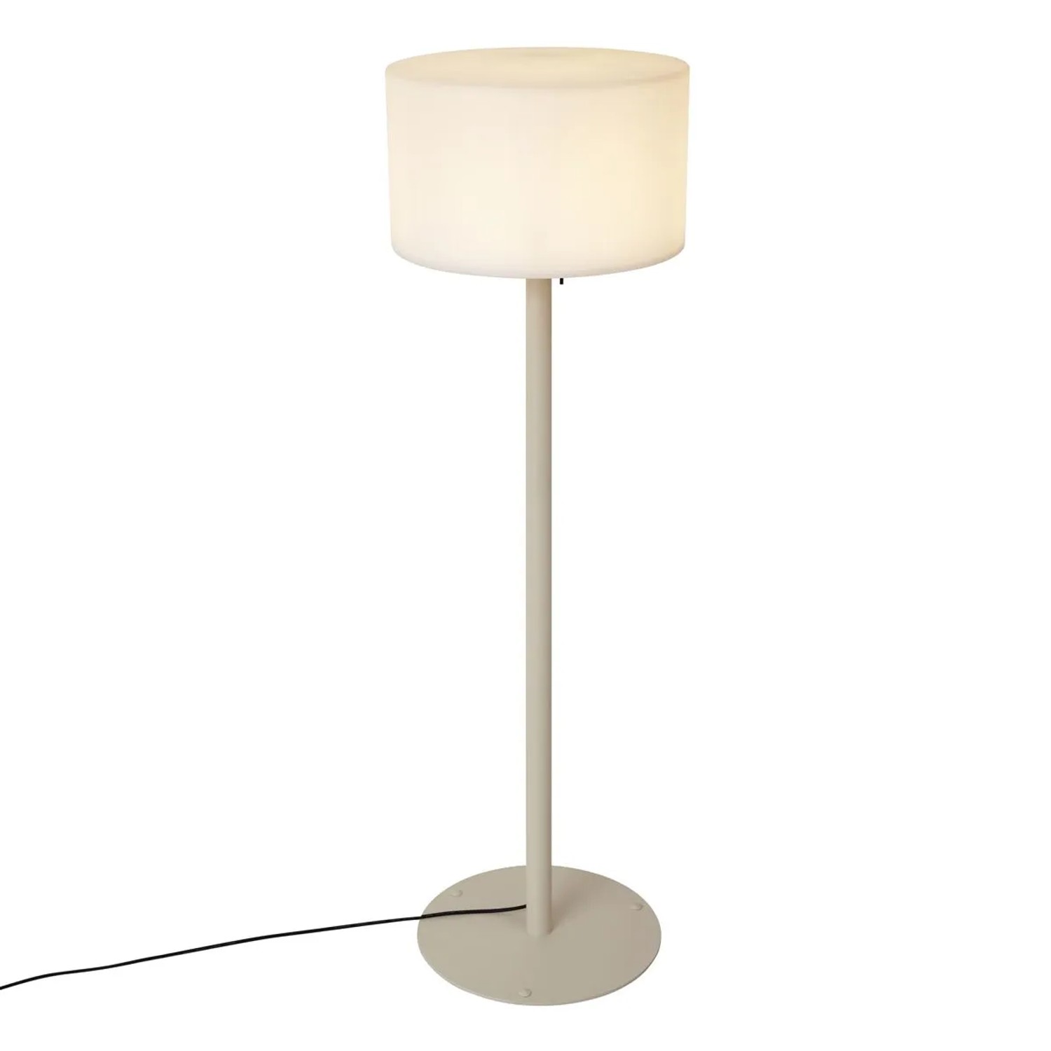 QAZQA Skandinavische Außen-Stehleuchte Beige mit Weißem Schirm IP44 Mississippi_7