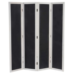 MCW Paravent Kreide mit 4 Paneelen und Rahmen aus Paulowniaholz als Dekoartikel.