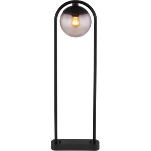 Schwarze Globo Außenleuchte mit Rauchglas, 100 cm hoch, für moderne Wegebeleuchtung.