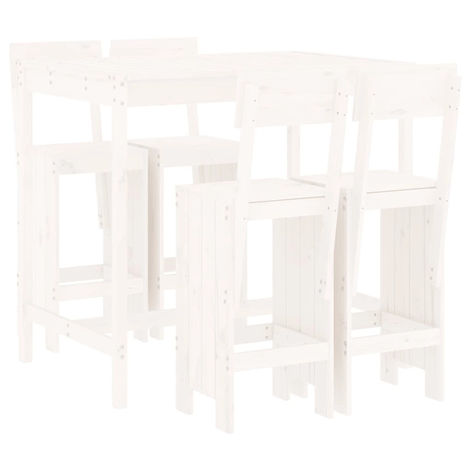 vidaXL 5-tlg Gartenbar-Set Weiß Massivholz Kiefer Modell 5