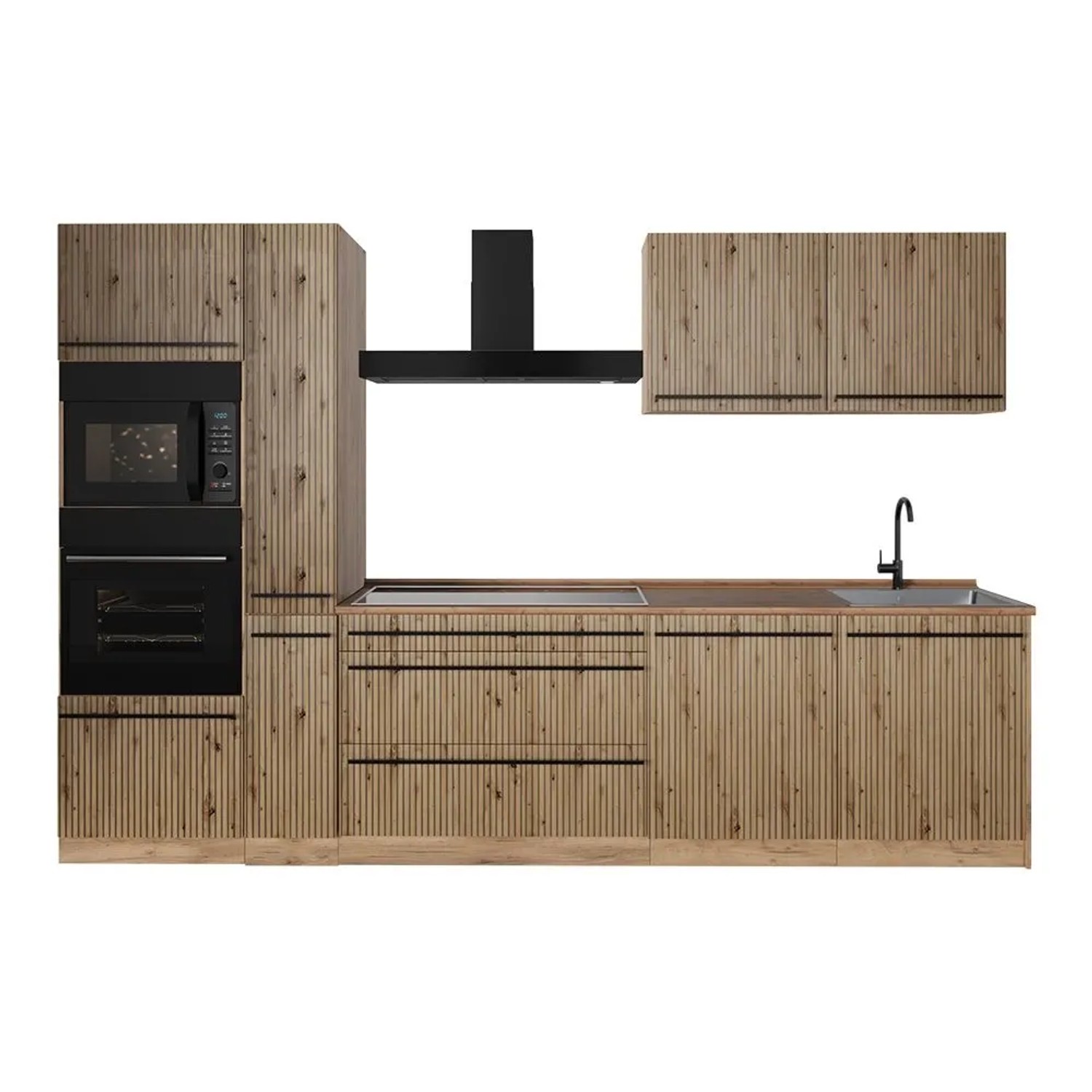 Vicco Küchenzeile R-Line Artisan-Eiche/Goldkraft Eiche 310 x 207 Arbeitsplatte Goldkraft Eiche Art Nr 67206