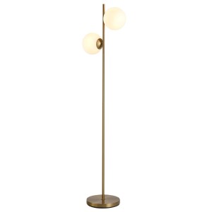 HOMCOM Stehlampe 2-Teiliger Glas-Lampenschirm Stahl Glas 39 x 28 x 165cm