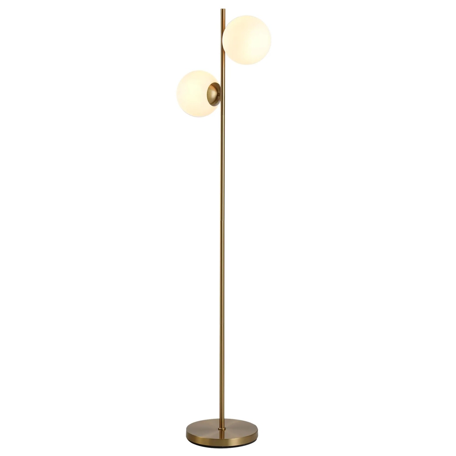 HOMCOM Stehlampe 2-Teiliger Glas-Lampenschirm Stahl Glas 39 x 28 x 165cm