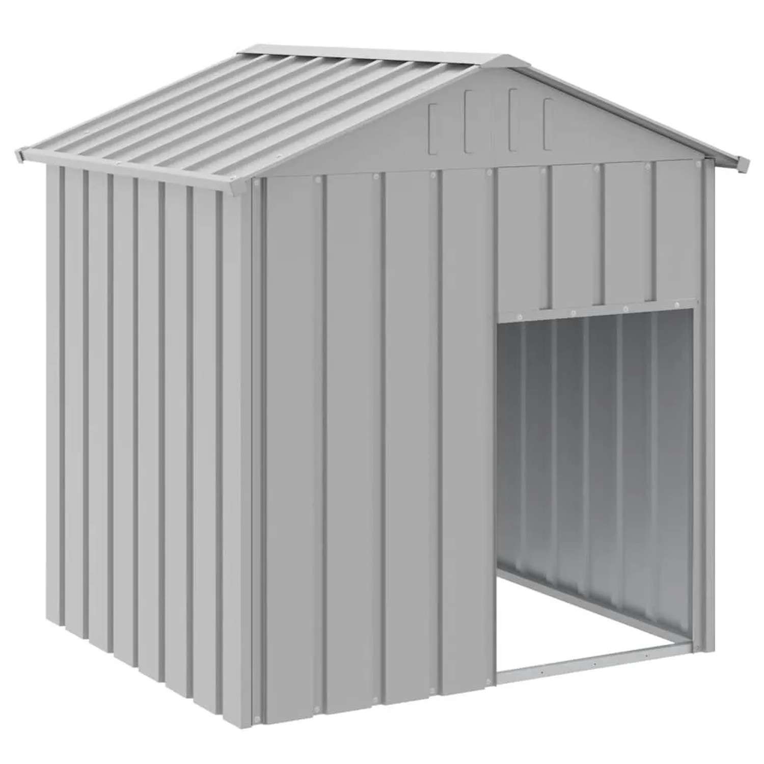 vidaXL Hundehütte mit Dach Hellgrau 117x103x123 cm Verzinkter Stahl 172350
