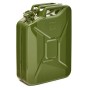 Olivgrüner 20L Metall Kraftstoffkanister für Benzin, Diesel & E10.