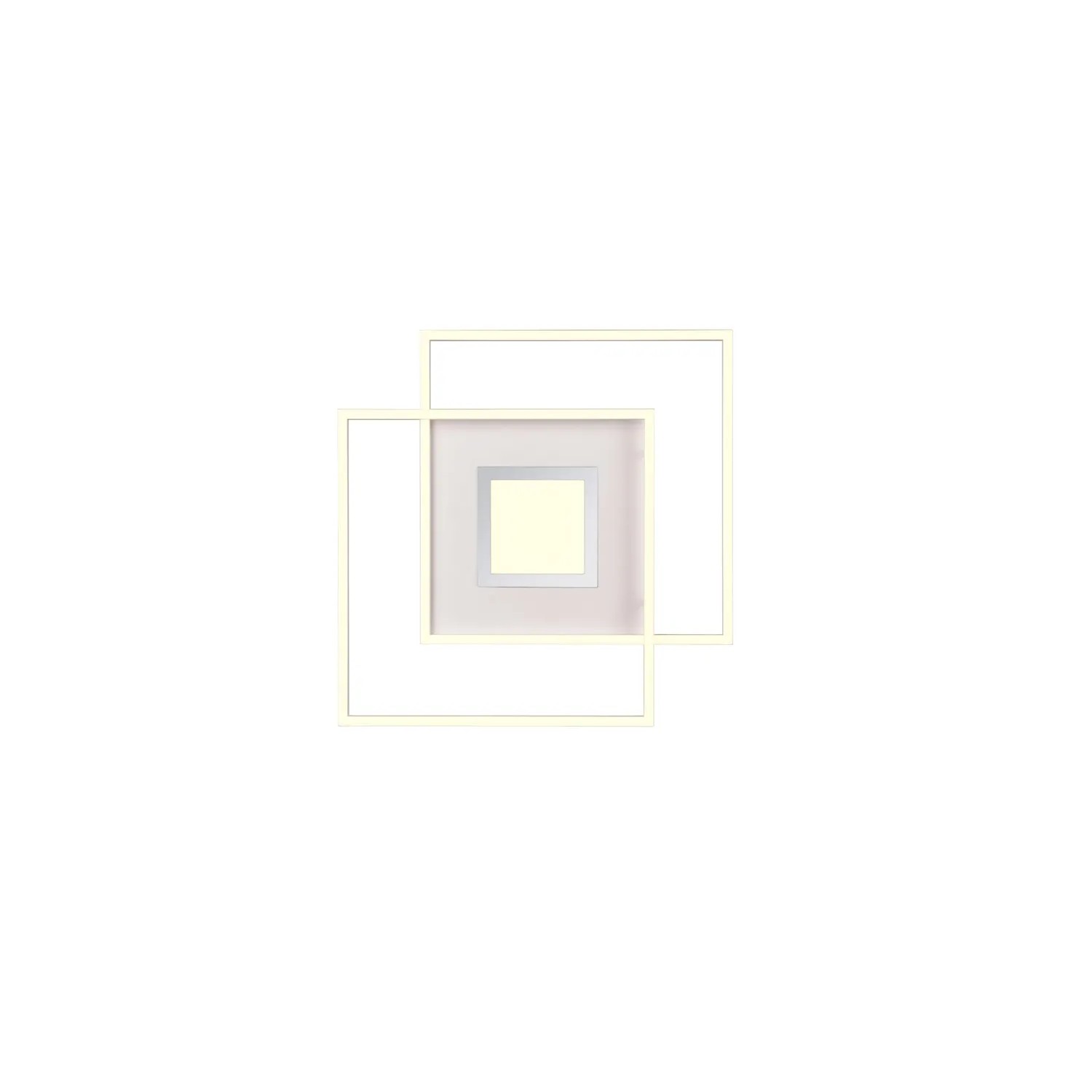 Moderne, weiße Trio LED-Deckenleuchte Via, quadratisch, 50x50 cm, mit Fernbedienung.