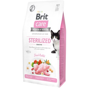 Brit Care Katzen-Trockenfutter Adult Sterilized Sensitive Rabbit 7kg