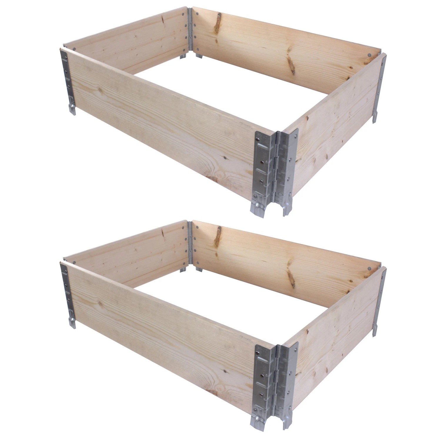 BigDean 2X Hochbeet Palettenrahmen 80x60x20cm Groß Holzrahmen Faltbar Steckbar Stapelbar Ideal für Pflanzen Blumen Obst Gemüse Kräuter