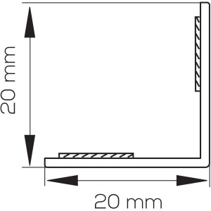Weiße, selbstklebende Winkelleiste 20x20 mm, Länge 2,5 m für Fenster-Zubehör.