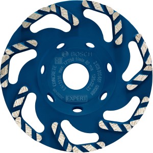 Bosch Expert Diamanttopfscheibe für Beton, 125 mm, blau, für Winkelschleifer.