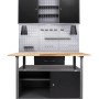 Ondis24 Werkbank Set Klaus mit Schrank, Lochwand und LED für die Werkstatteinrichtung.