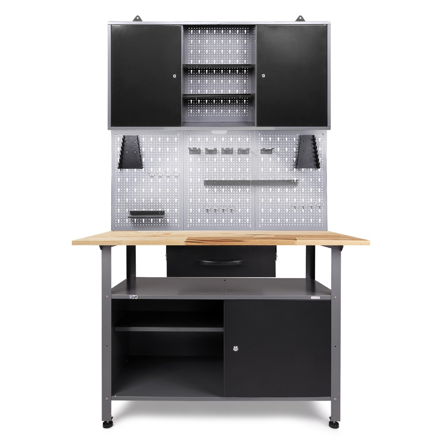 Ondis24 Werkbank Set Klaus 120 cm 1 Schrank LED Werkstatt günstig online kaufen