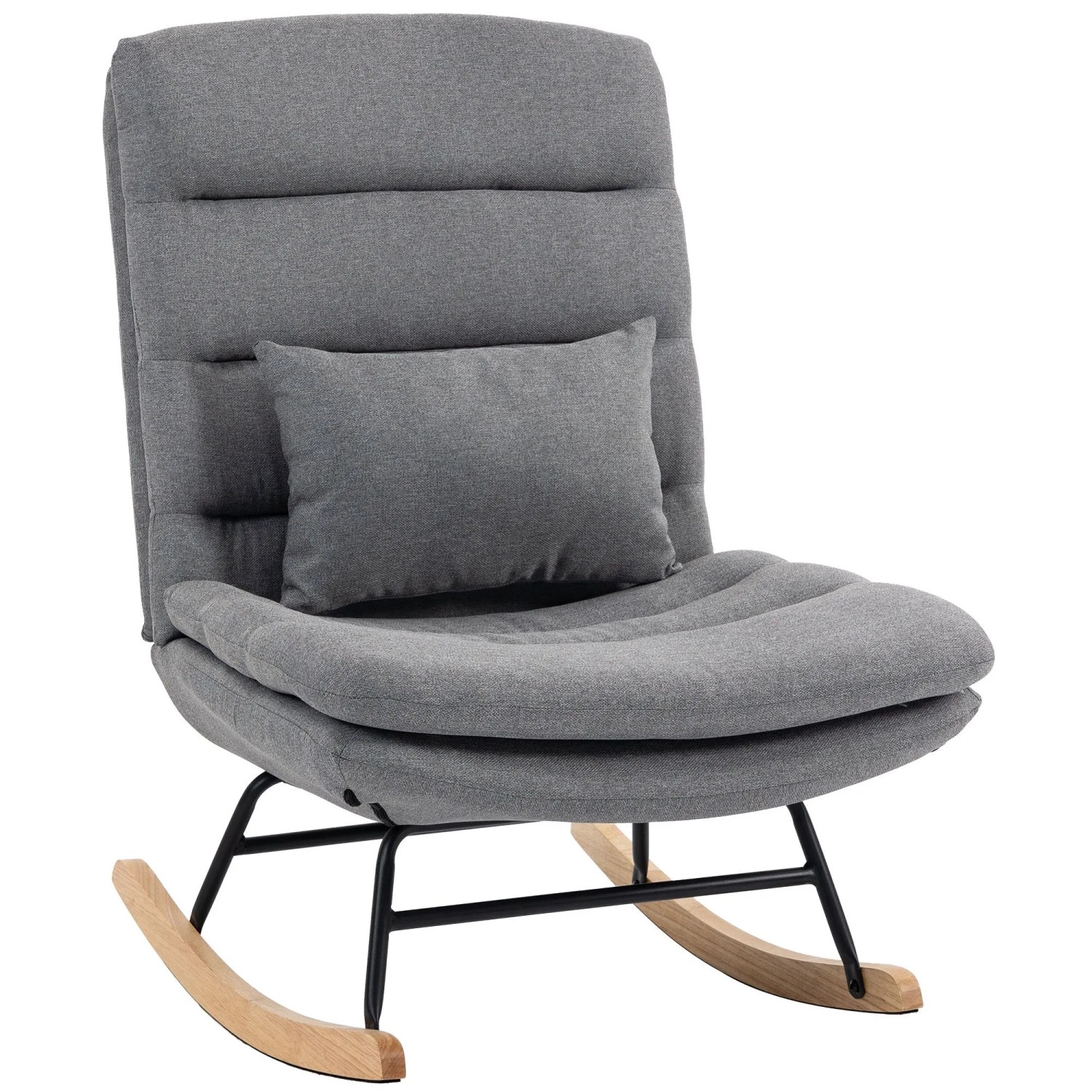 HOMCOM Rocking Chair Polyester 92L x 72B x 102H cm Hellgrau