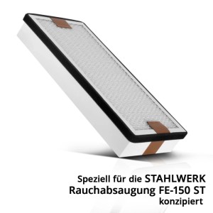 STAHLWERK HEPA Ersatzfilter für Rauchabsaugung FE-210 ST. Rechteckige Filterkartusche mit feinem Gitter.