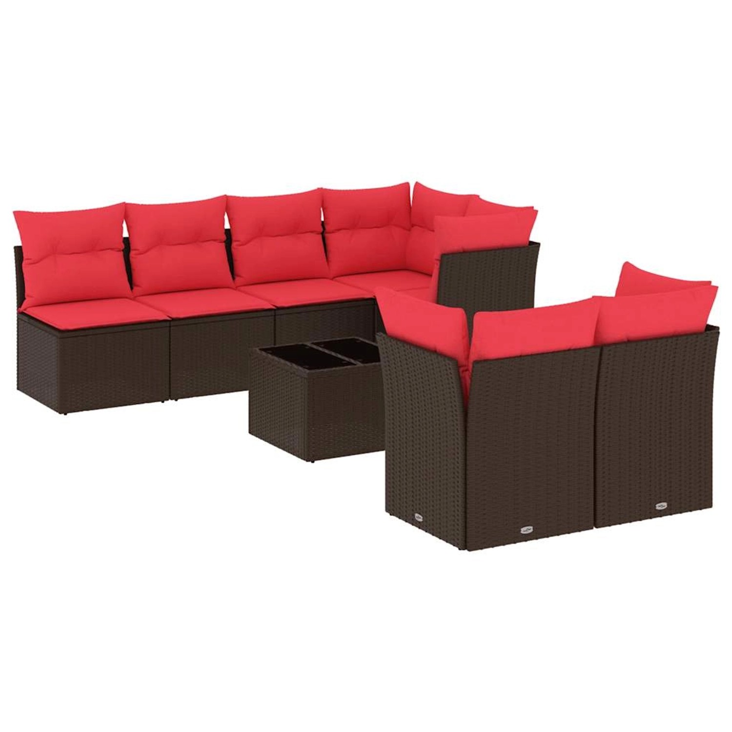 vidaXL 8-Tlg Garten-Sofagarnitur mit Kissen Braun Poly Rattan 3217304 günstig online kaufen