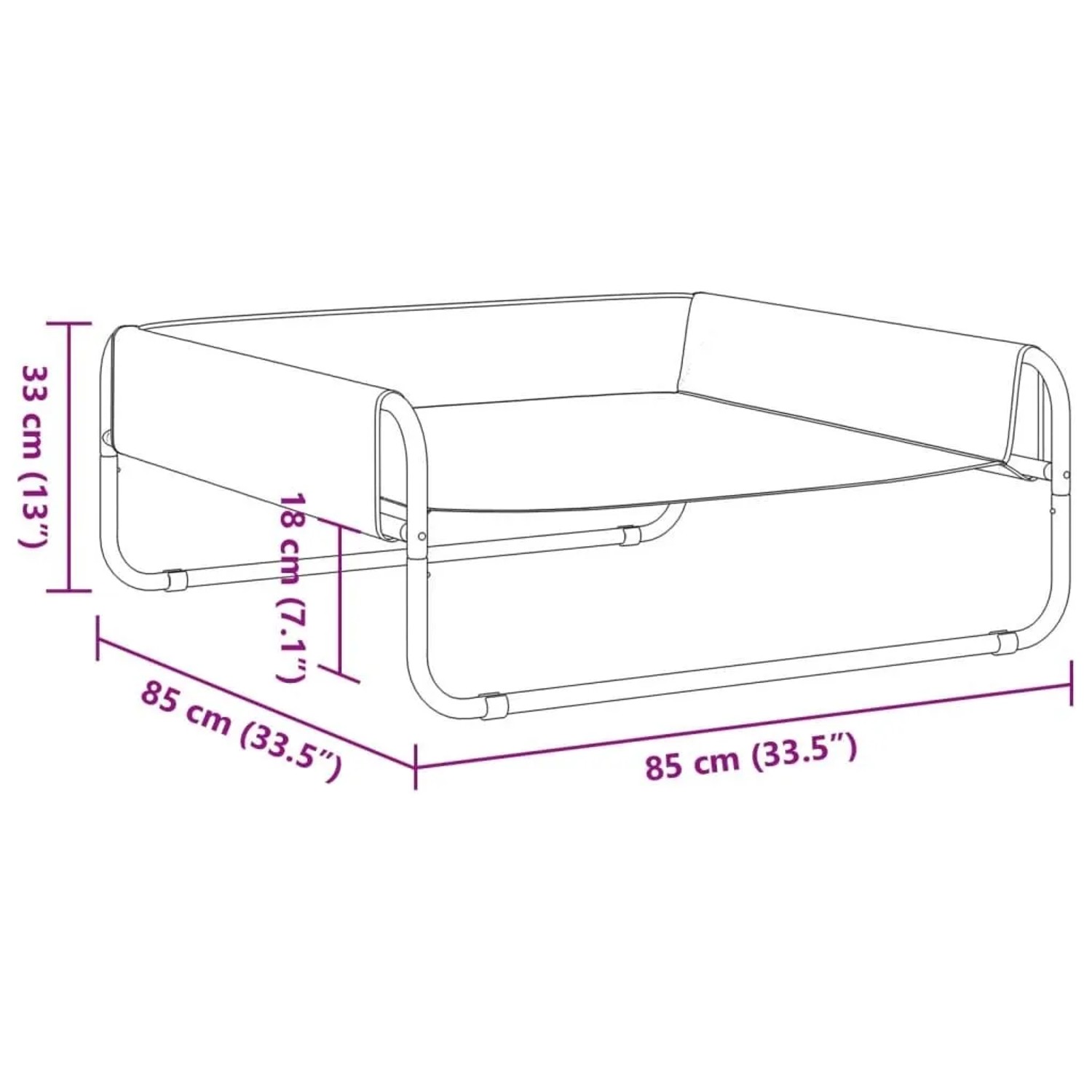 vidaXL Hundebett Erhöht Anthrazit Oxford-Gewebe und Stahl 172602_9