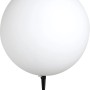 Weiße Globo Kugelleuchte TOULA mit Erdspieß für den Garten.