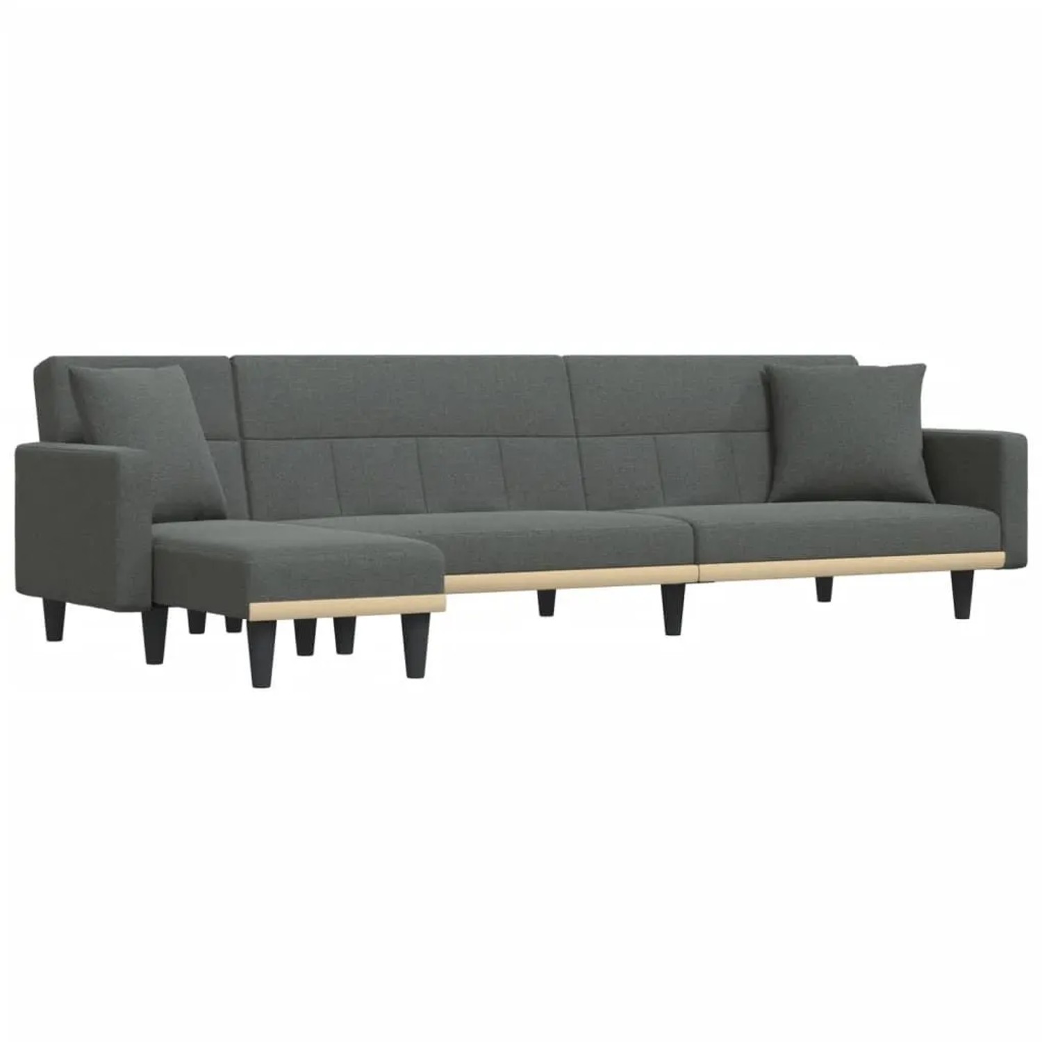 vidaXL Schlafsofa in L-Form Dunkelgrau 275x140x70 cm Stoff 3157233