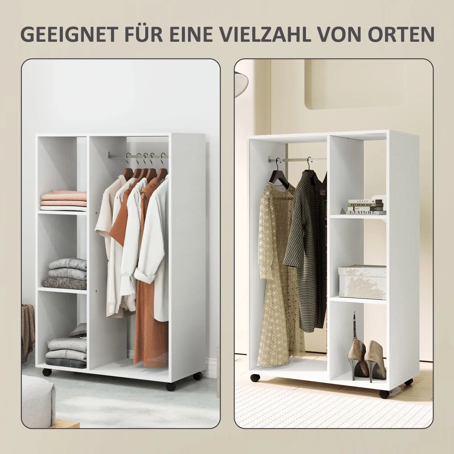 HOMCOM Offener Kleiderschrank Weiß 80 x 40 x 128 cm kaufen bei OBI
