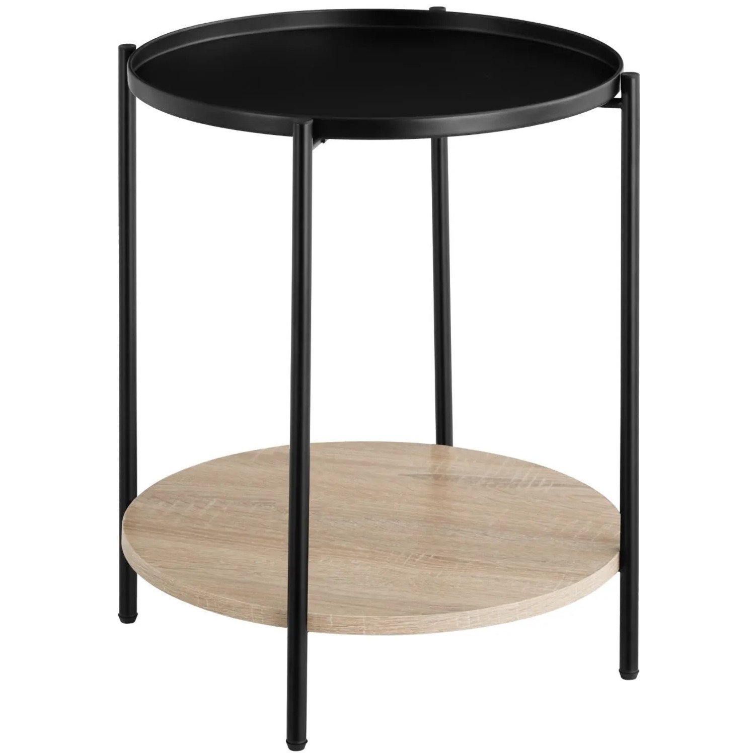 Tectake Beistelltisch Sunderland Industrial Style Holz und Stahl  45 50 x 45 50 x 54 50 cm Industrial Holz Hell  Eiche Sonoma