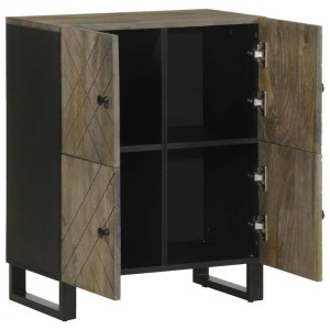 vidaXL Sideboard Schwarz 60x33x75 cm Massivholz Mango 4017710