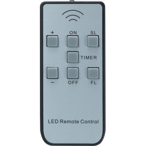 Fernbedienung für LED-Baumlichter, kabellos, mit Tasten für Timer, An/Aus und Helligkeit.