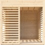 Bertilo Pavillon Garten-Lounge aus Holz, naturbelassen mit Lamellen für Sichtschutz.