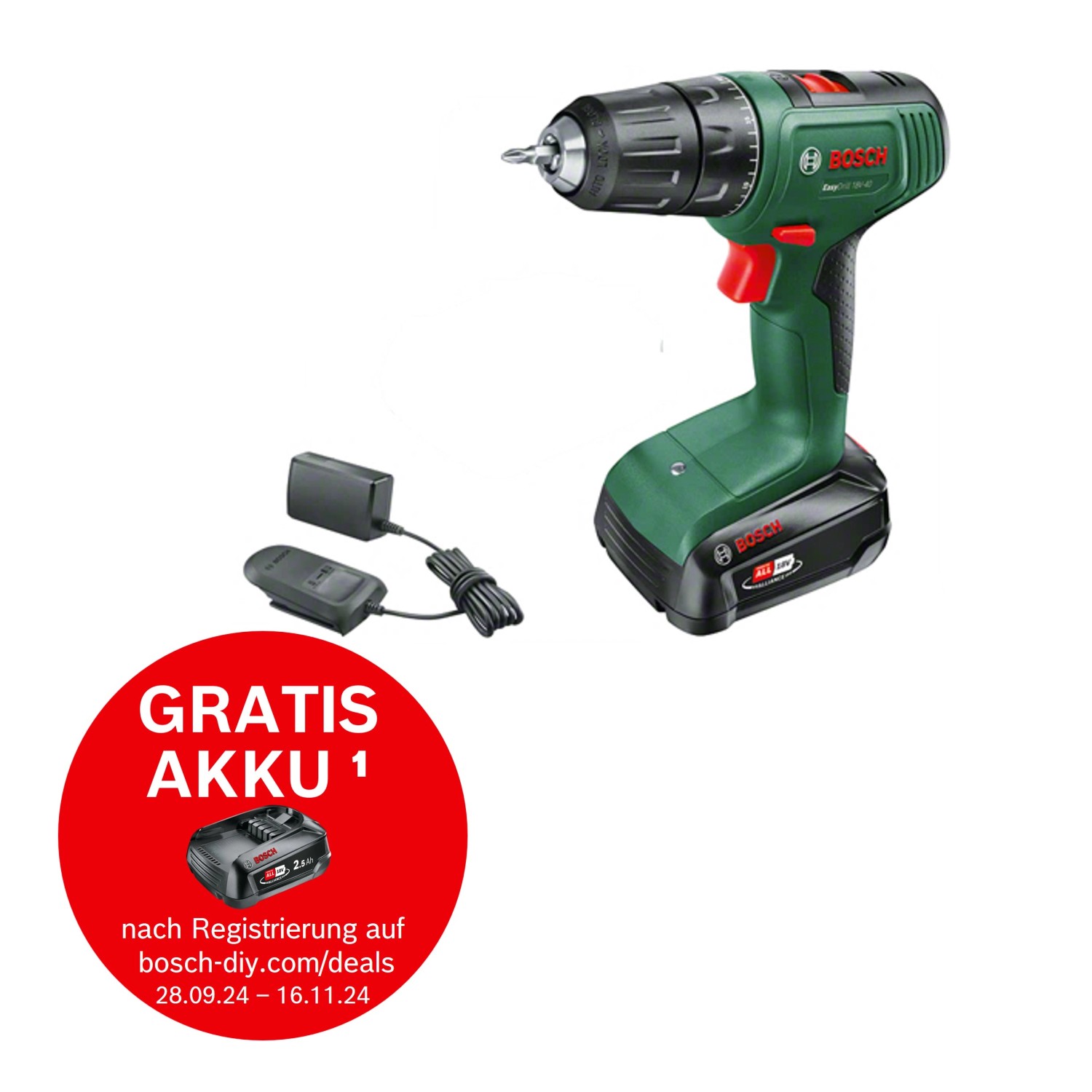 Bosch 18 V Akku-Schlagbohrschrauber EasyImpact 18V-40 inkl. 1 Akku 2 Ah & Koffer