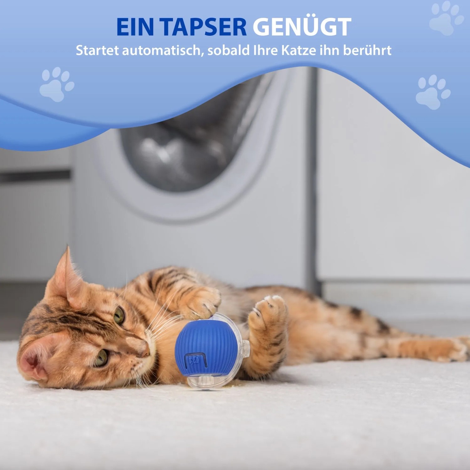 PETSATION Interaktiver Katzenball Blau_4