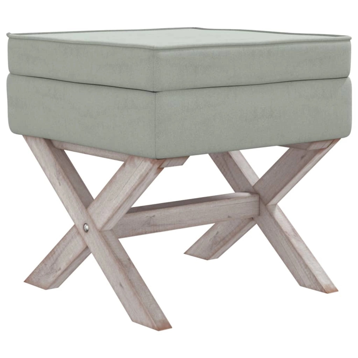 vidaXL Hocker mit Stauraum Hellgrau 45x45x49 cm Samt