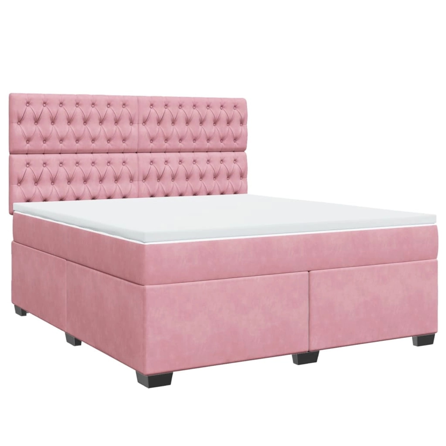 vidaXL Boxspringbett mit Matratze Rosa 180x200 cm Samt 3290989 günstig online kaufen