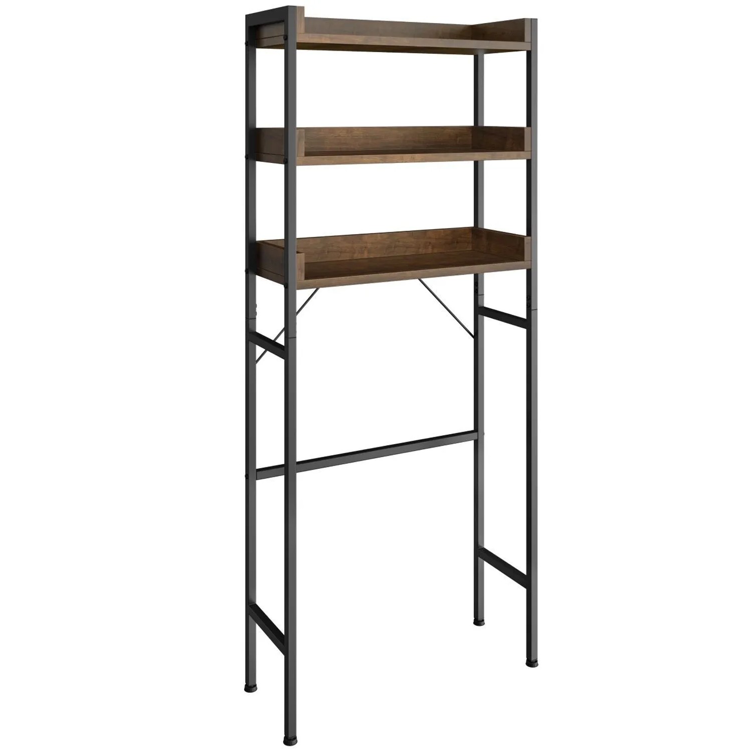 Tectake Badezimmerregal Seattle Industrial Style Holz und Stahl 67 x 25 x 165 5 cm 25 x 67 x 165 5 cm Industrial Holz Dunkel  Rustikal