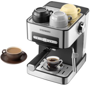 Steinborg SB-6040 Espressomaschine Edelstahl Design Dampfausstoßregler 1.6L 850W