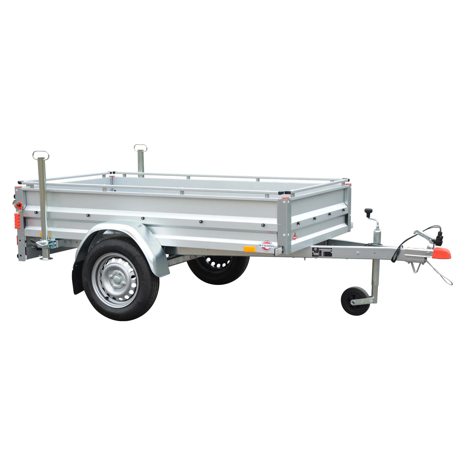 Stema Anhänger-Set Variolux 750 mit Hochplane, Abstellstützen und Stützrad.