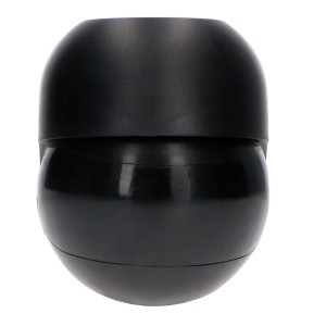 Schwarzer LED Bewegungsmelder mit Wandsensor, 180° Erfassungswinkel und Fernbedienung.