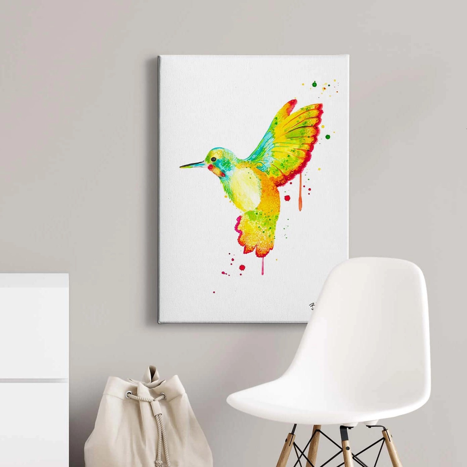 Bricoflor Bild Mit Kolibri Buntes Vogelbild Im Kunst Design Ideal Für Wohnz günstig online kaufen