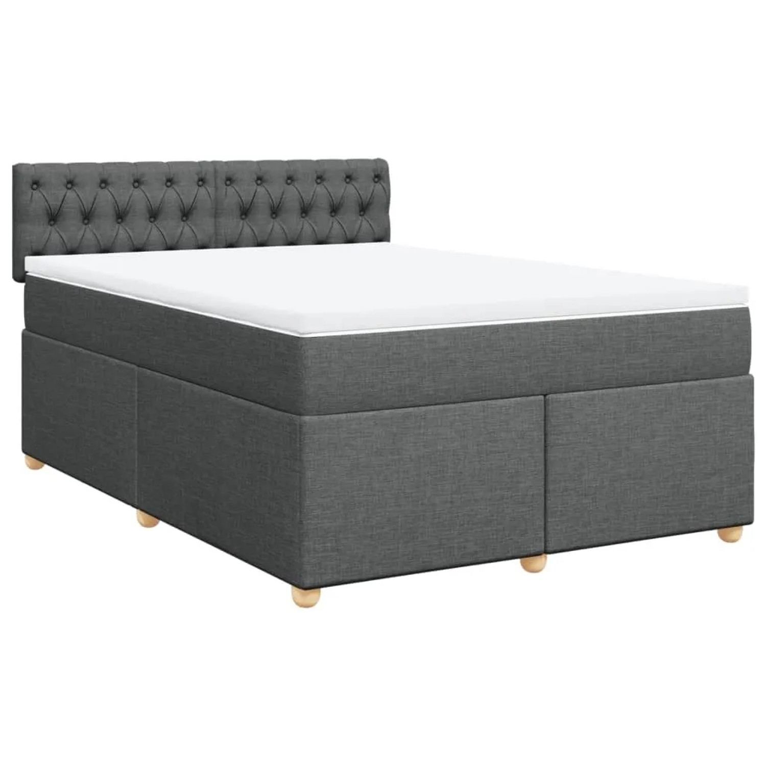 vidaXL Boxspringbett mit Matratze Dunkelgrau 140x190 cm Stoff 3288983
