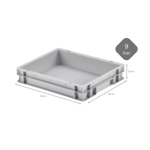 Graue Pizzaballenbox (9 Liter) mit Deckel, stapelbar, für Pizzateig. Vorratsdose für Gastronomie.