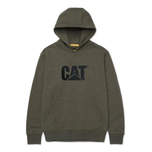 Olivgrüner Cat Hoodie Trademark Gr. M, Kapuzenpullover für Arbeitskleidung mit CAT-Logo.