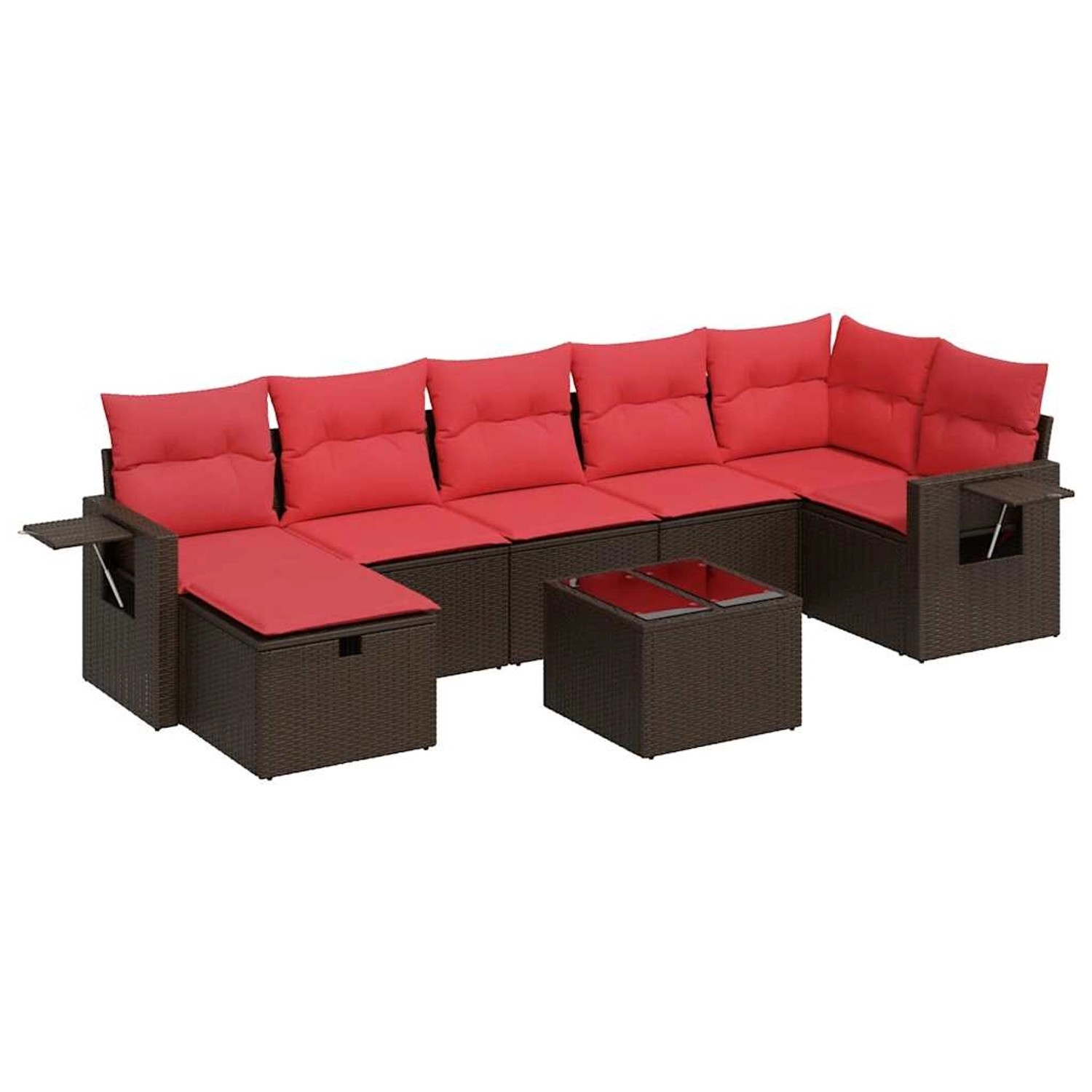 vidaXL 8-Tlg Garten-Sofagarnitur mit Kissen Braun Poly Rattan 3325520 günstig online kaufen