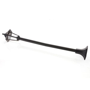Schwarze Lindby Außenleuchte Nane im Retro-Stil, 122cm hoch, für Garten und Terrasse.
