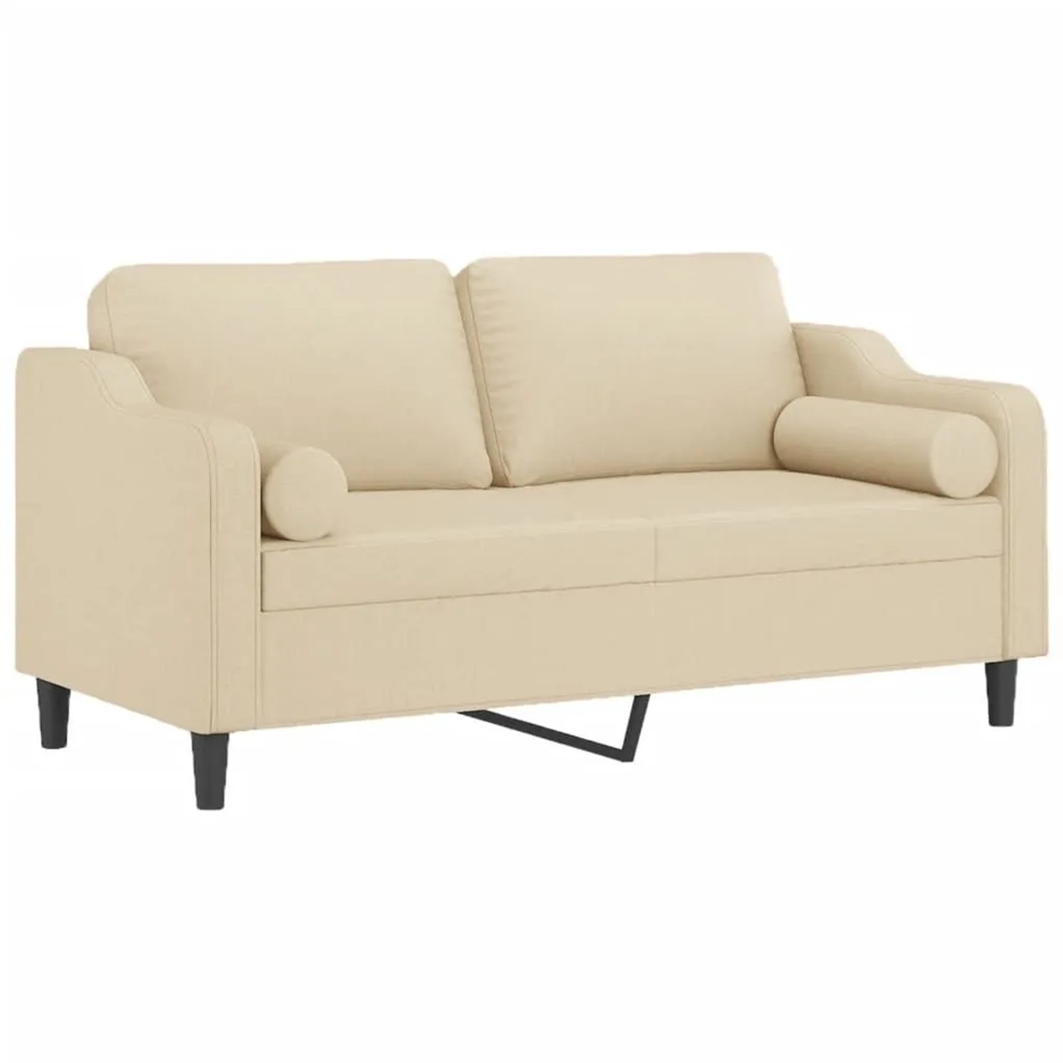 vidaXL 2-Sitzer-Sofa mit Zierkissen Creme 140 cm Stoff 3200847 günstig online kaufen