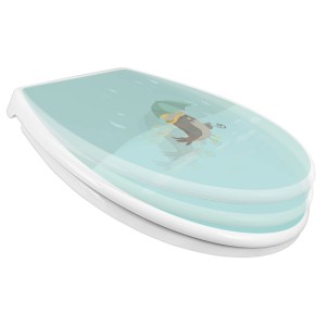 Banjado Familien WC-Sitz mit Rainbird Motiv. Klodeckel mit integriertem Kindersitz und Absenkautomatik.