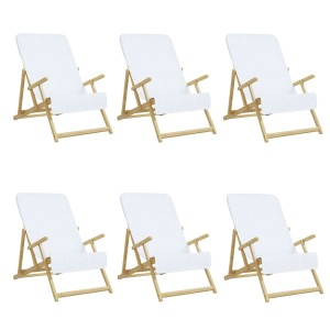 vidaXL Strandtücher 6 Stk Weiß 60x135 cm Stoff 400 g/m² 3157051