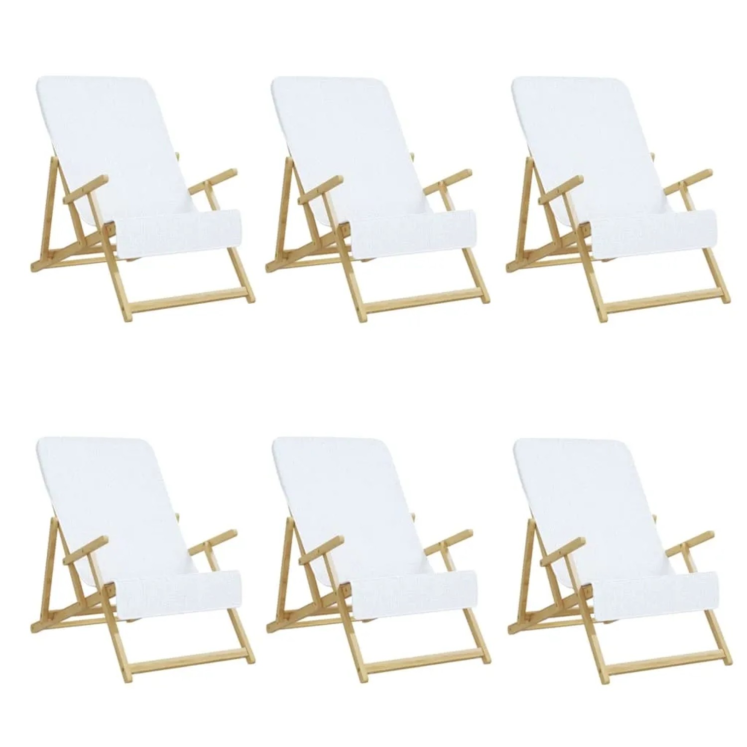 vidaXL Strandtücher 6 Stk Weiß 60x135 cm Stoff 400 g/m² 3157051