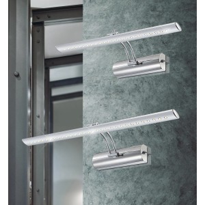 Chromfarbene LED-Wandleuchte PICTURE I, ideal zur Bildbeleuchtung, neutralweißes Licht.