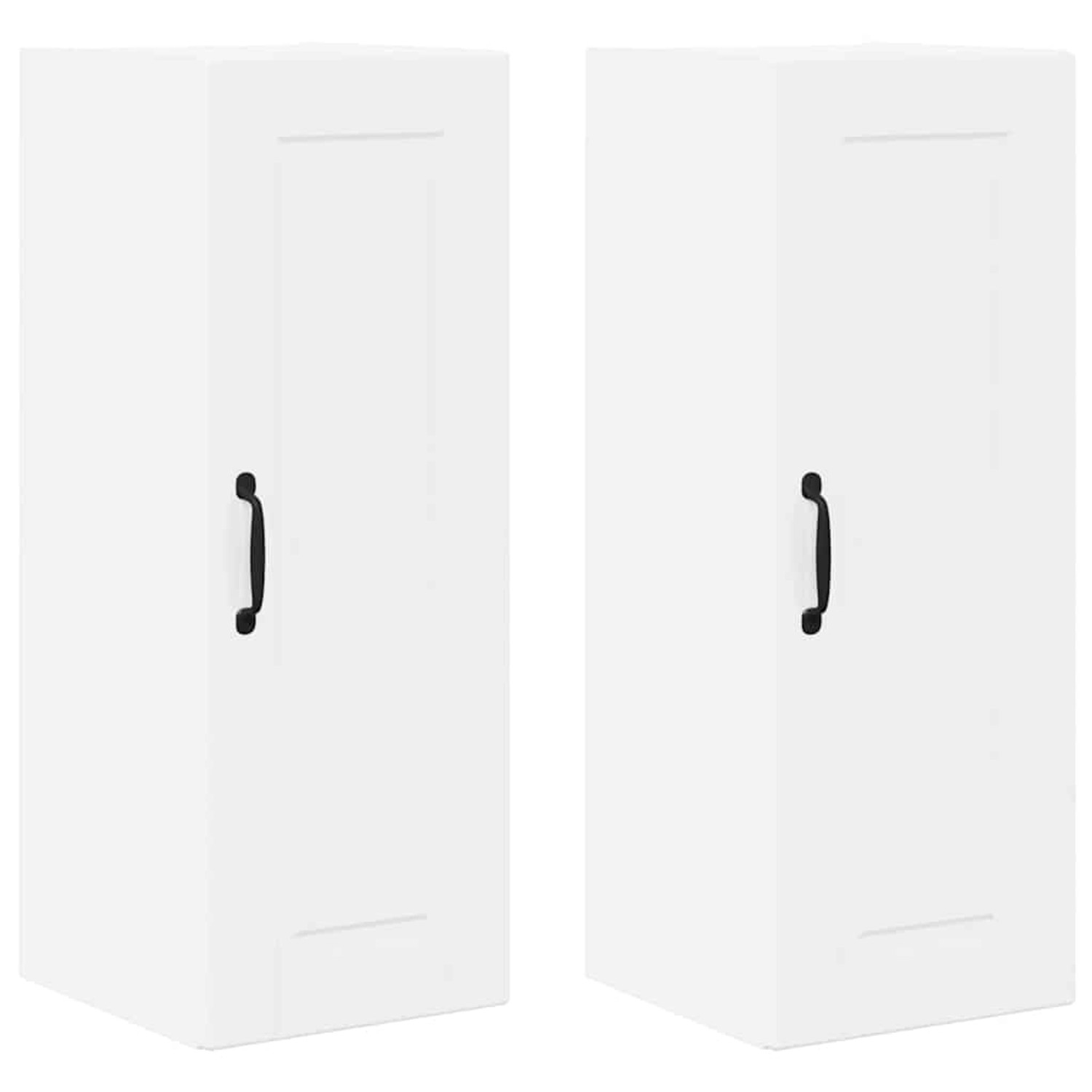 vidaXL Küchenwandschrank mit Tür 2 Stk Hochglanz Weiß 30 x 31 x 80 cm 88536 günstig online kaufen