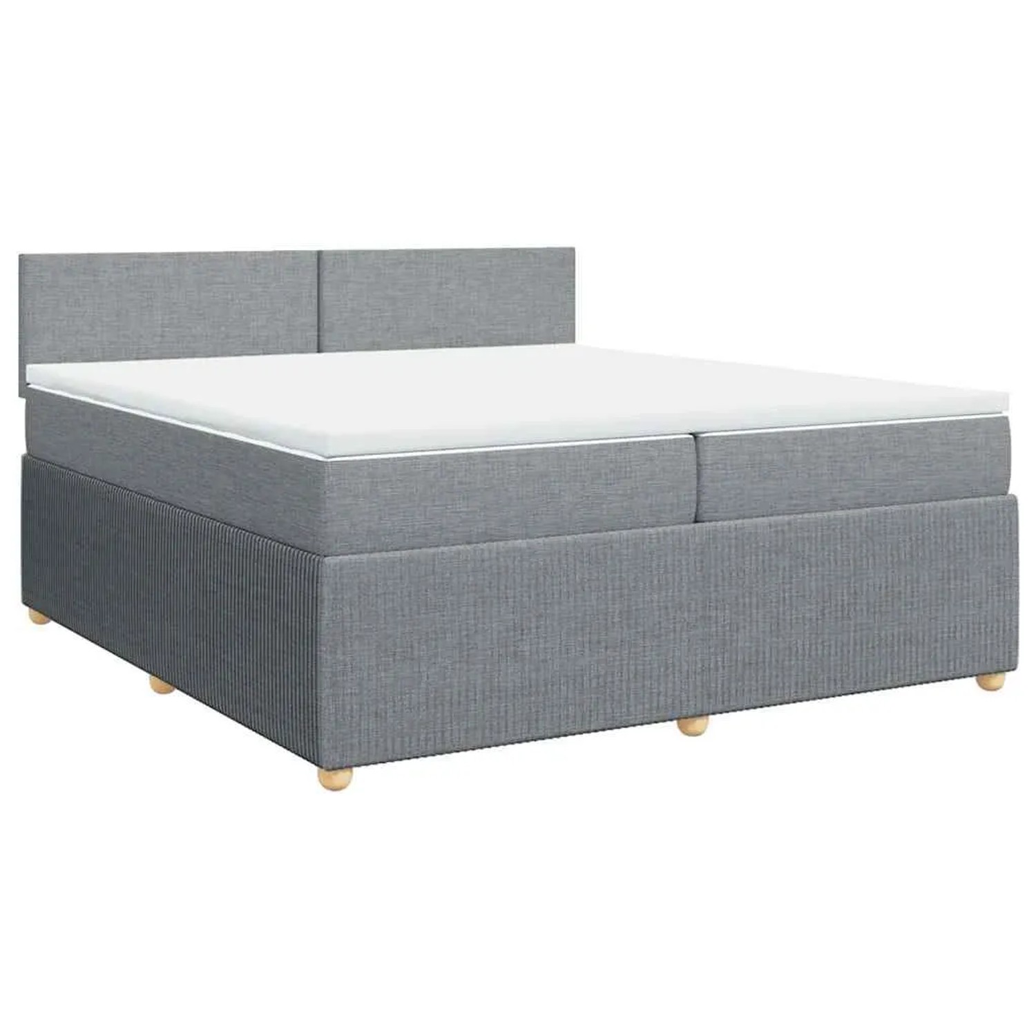 vidaXL Boxspringbett mit Matratze Hellgrau 200x200 cm Stoff 3289856 günstig online kaufen