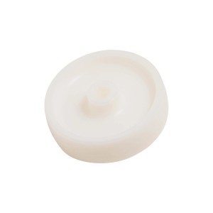 Weißes Polyamid-Rad, Ø 125 mm, für Transportgeräte, hohe Tragkraft.